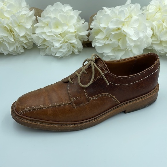 ALLEN Edmonds BRUCE Chestnut Tan Leather Shoes Mens 7 D - Picture 3 of 8